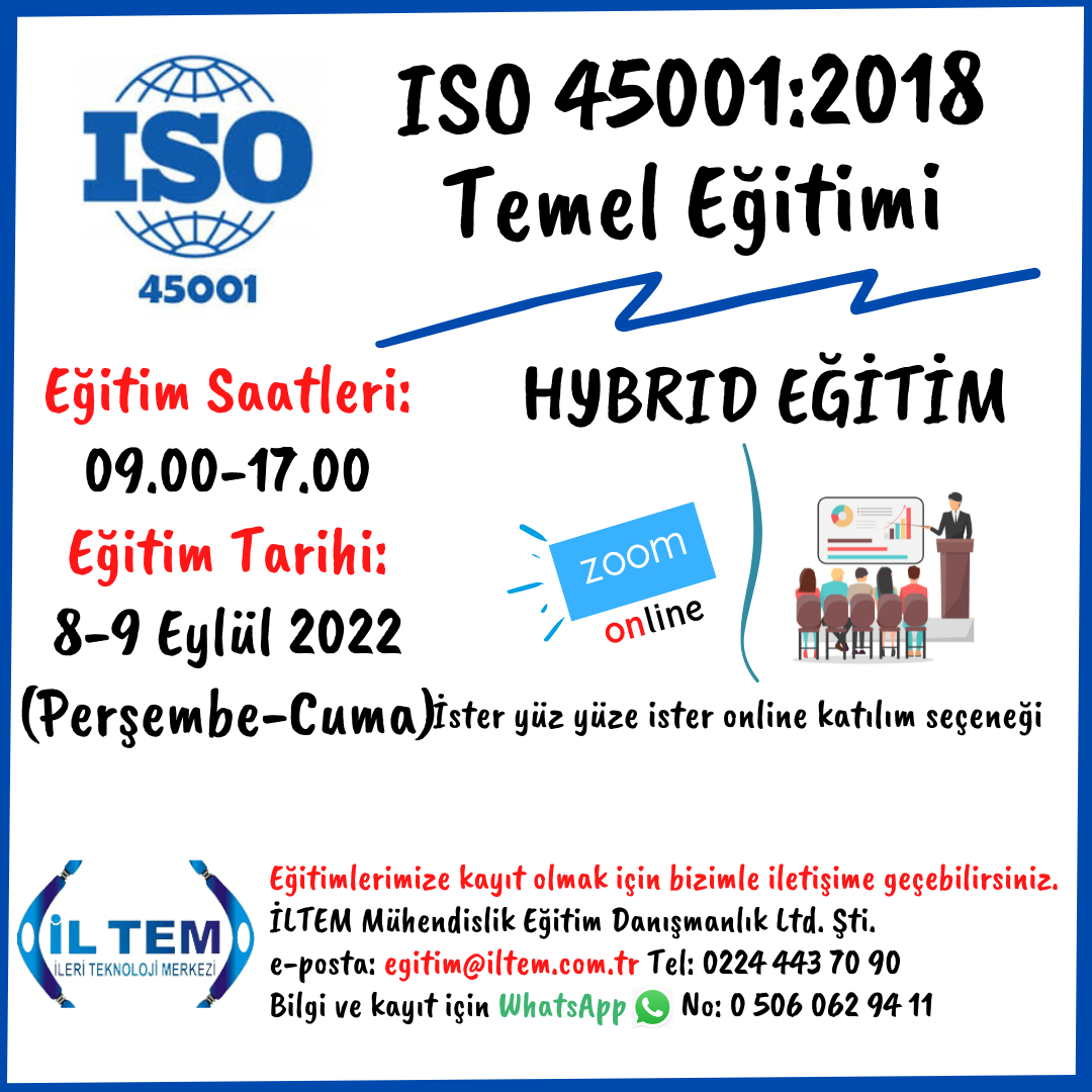 ISO 45001:2018  SALII VE GVENL TEMEL ETM 8 EYLL 2022 STANBUL