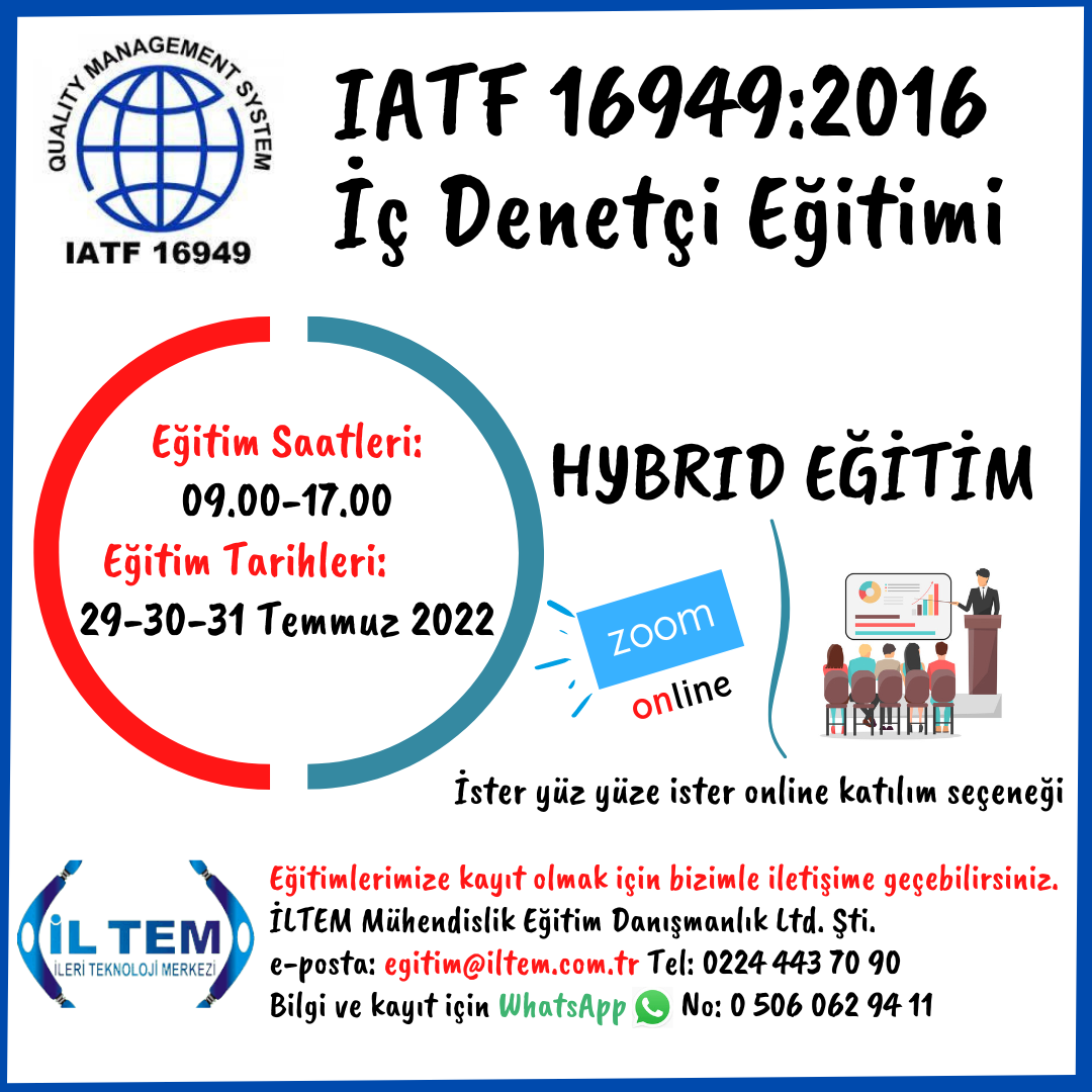 IATF 16949:2016  DENET ETM 29 TEMMUZ 2022 STANBUL