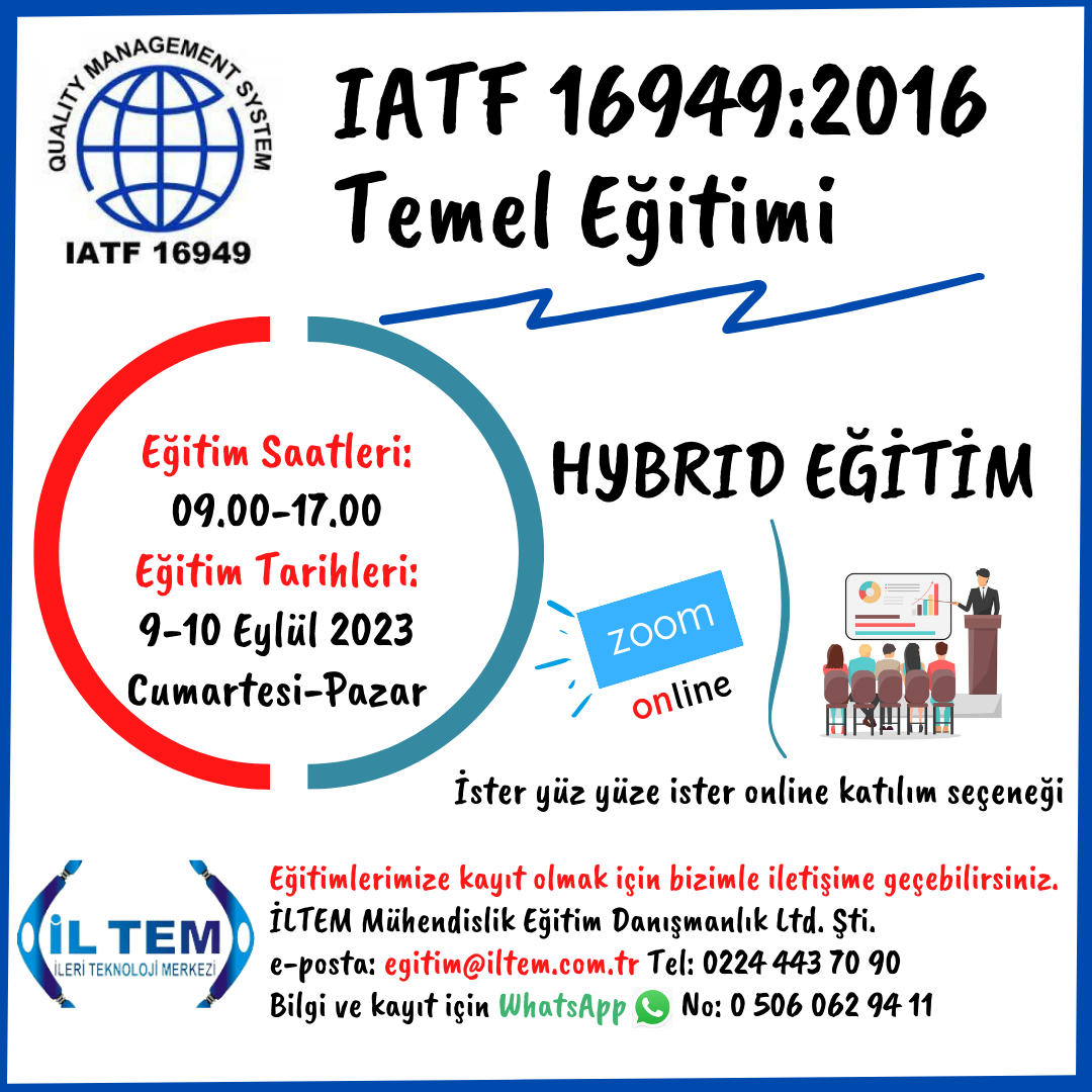 IATF 16949:2016 TEMEL ETM 9 Eyll 2023 BURSA