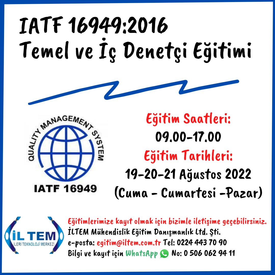 IATF 16949:2016  DENET ETM 19 AUSTOS 2022 BURSA