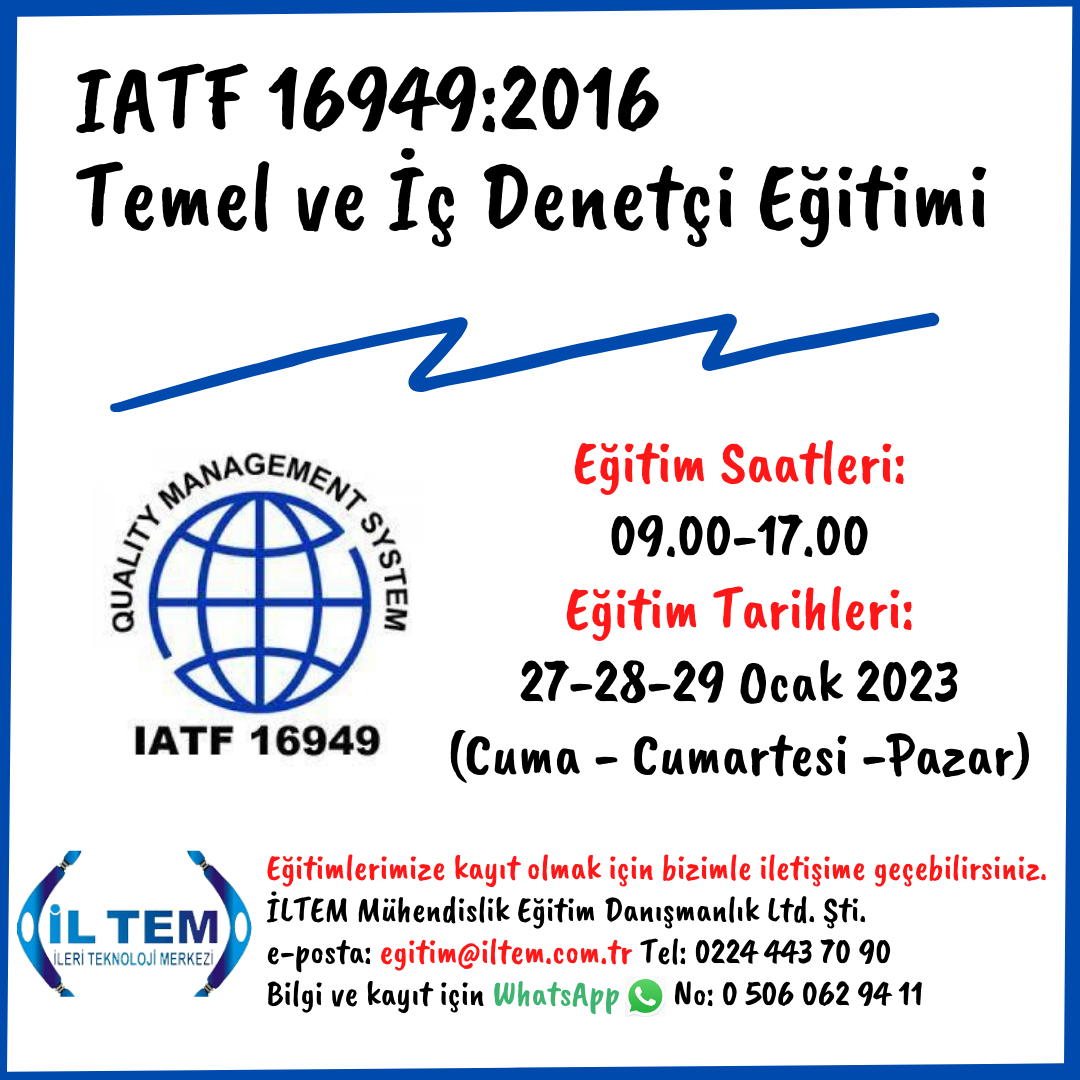 IATF 16949:2016  DENET ETM 27 OCAK 2023 STANBUL
