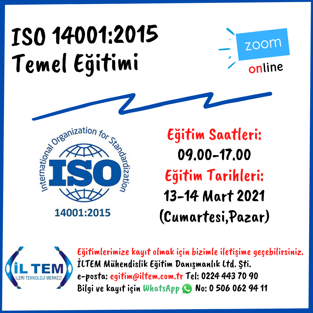 ISO 14001:2015 TEMEL ETM 13 MART 2021 DE ONLINE OLARAK BALIYOR BURSA
