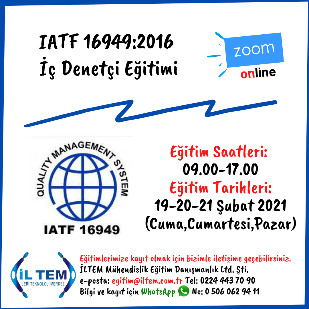 IATF 16949:2016  DENET ONLINE ETM 19 UBAT 2021 DE BALIYOR