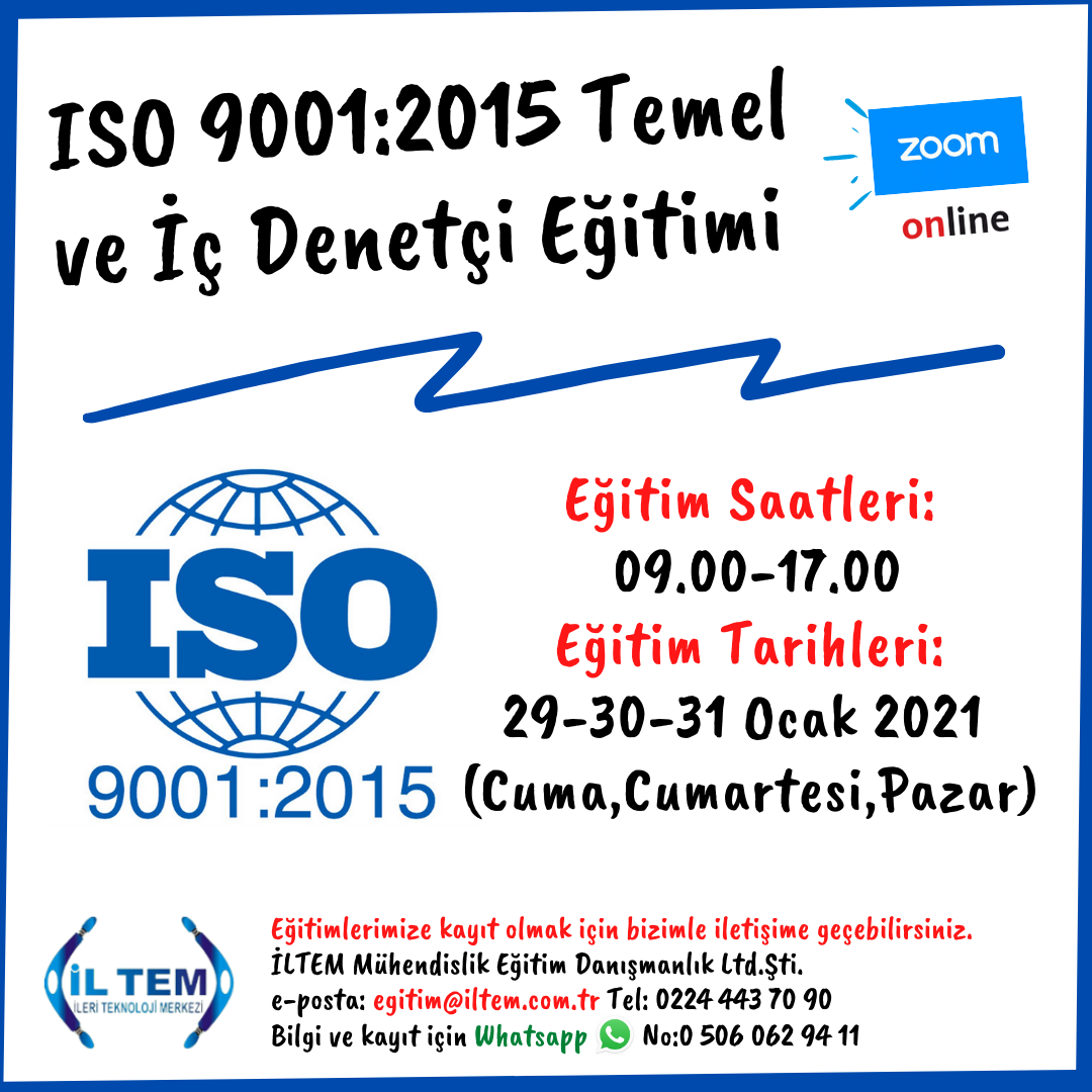 ISO 9001:2015 TEMEL ONLINE ETM 29 OCAK 2021 DE BALIYOR BURSA