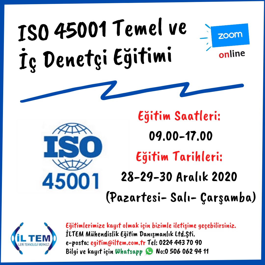 ISO 45001:2018  SALII VE GVENL TEMEL ve  DENET ETM BURSA 28 ARALIK  2020 DE BURSA